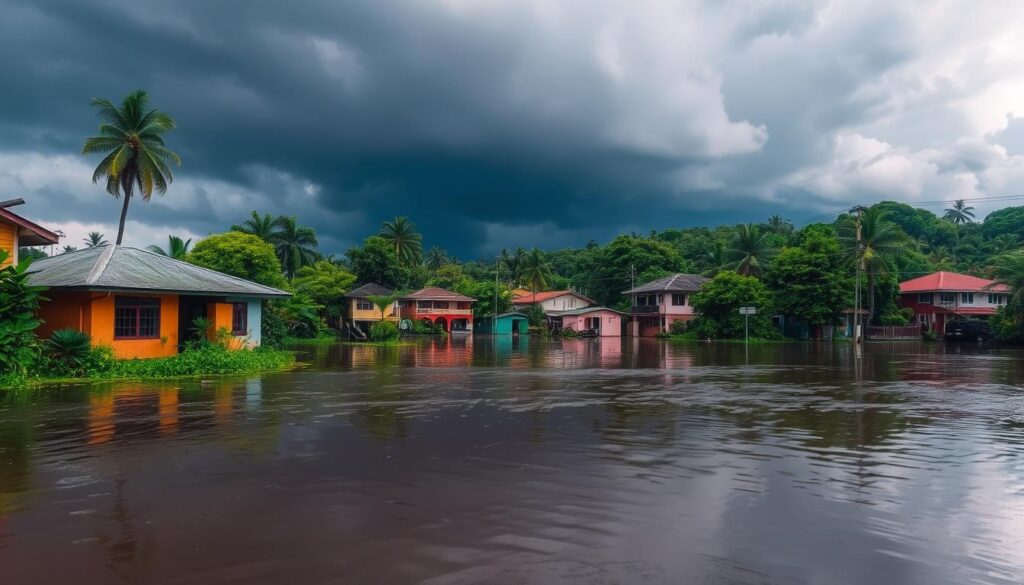 Überflutungen in Costa Rica während der Regenzeit